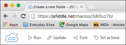Screen capture: JSFiddle controls